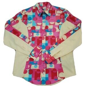 BC Collection ~Men’s Size L~ Yellow/Red Long Sleeve Button-Up Cowboy Shirt.